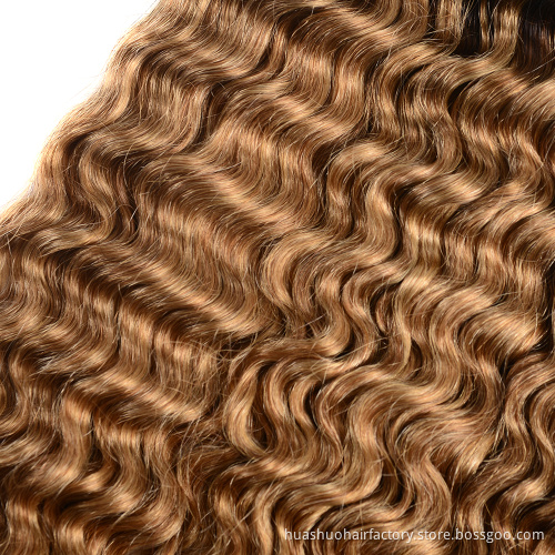 Huashuo high discounts Malaysian New Colored Best Price 1B 27 Ombre Color Dark Root Cheap Deep Wave Hair Weave